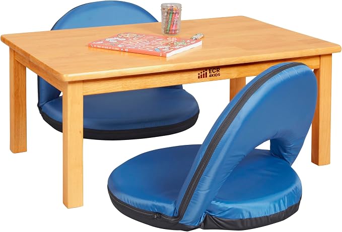 ECR4Kids 36in x 24in Rectangular Hardwood Table with 14in Legs, Kids Furniture, Honey