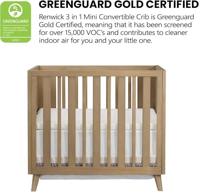 Oxford Baby Renwick 3 in 1 Mini Crib, Acorn Brown
