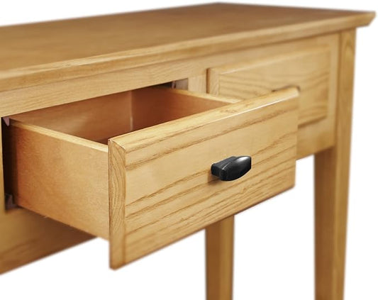 Leick Home Mission Console Table, Solid Wood, 2 Drawers, Bottom Display Shelf, Easy Assembly, For Hallway/Entryway/Behind Sofa, Desert Sand, 11.0 in. L x 30.0 in. W x 30.0 in. H, 10075-DS