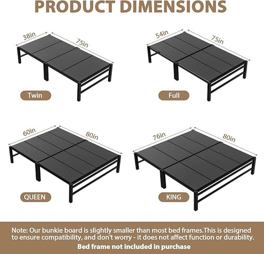 Heavy Duty Bunkie Board Queen Size 60"x80",10MM Bed Support Board, Anti-Sag Mattress Support for Slatted Bed Frame, Bunk Bed & Platform Bed