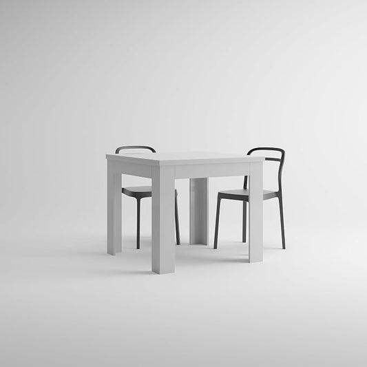 Mobili Fiver, Square extendable Dining Table, Eldorado, 35.4(70.9) x35.4 in, Glossy White, for 4-8 People, Expandable Dining Table for Kitchen, Italian Furniture