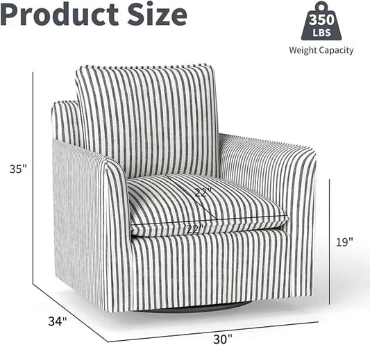 INZOY Swivel Accent Chair Set of 2, Upholstered Square Chair, Swivel Barrel Reading Chair with Thick Padded Backrest Cushion for Living Room Bedroom Small Space, Blue