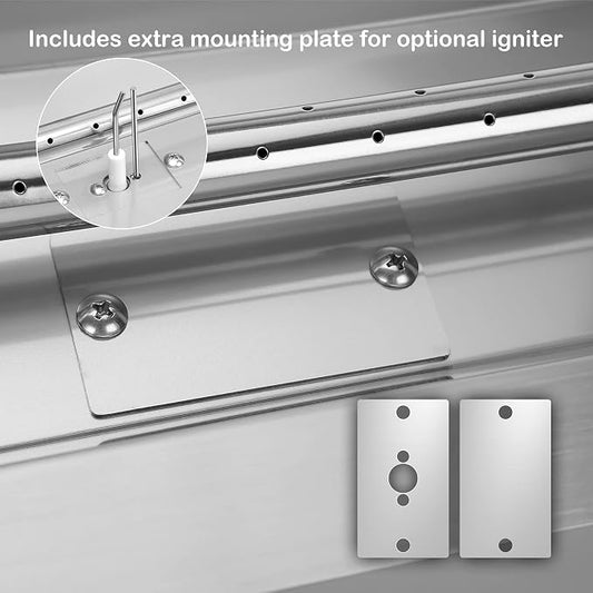 Stanbroil 60 by 6-Inch Linear Trough Drop-in Fire Pit Pan and Burner, 304 Stainless Steel Large Fire Pit for Natural Gas & Propane, BTU 108,000 Max