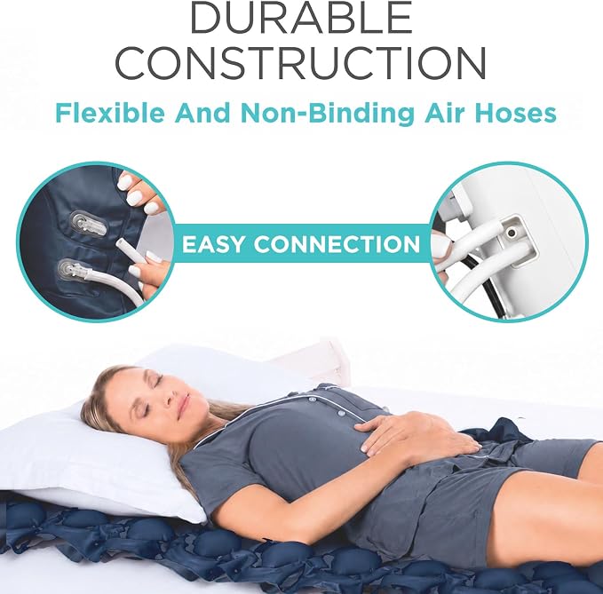 Vive Alternating Air Pressure Mattress Pad - The Original Bed Sore Prevention Solution - Hospital Topper for Bedridden Patients - Includes Waterproof, Breathable Ulcer Cushion & Whisper Quiet Pump