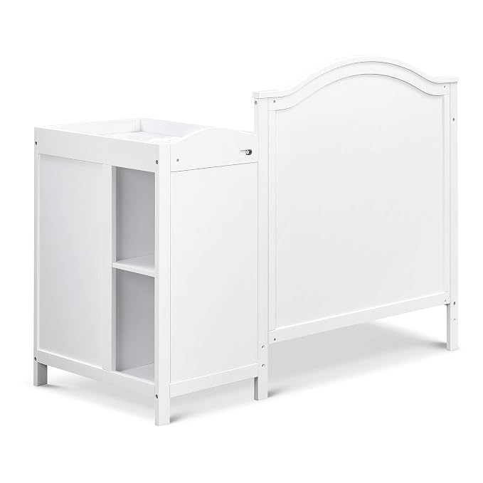 Davinci Charlie 4-in-1 Convertible Mini Crib and Changer Combo in White, Greenguard Gold Certified
