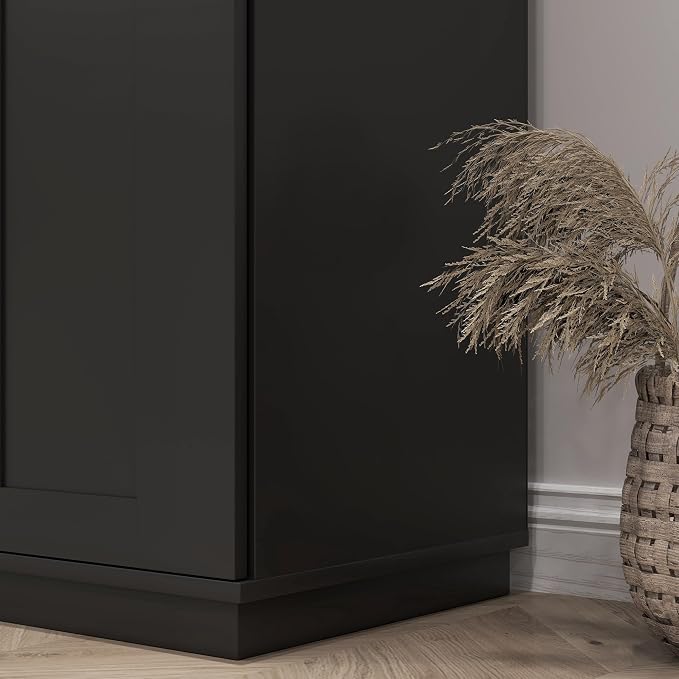 HOMCOM 72" Kitchen Pantry Cabinet, Freestanding Tall Storage Cabinet with 4 Doors, Drawer and 3 Adjustable Shelves for Dining Room, Black