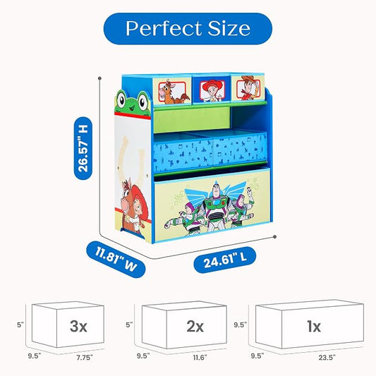 Delta Children - Toy Story Design & Store 6 Bin Toy Storage Organizer - Greenguard Gold Certified, Blue