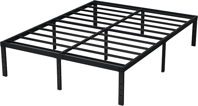 EMODA 16 Inch Black California King Bed Frames Heavy Duty Metal Platform No Box Spring Needed for Mattress Foundation, Noise Free, Easy Assembly