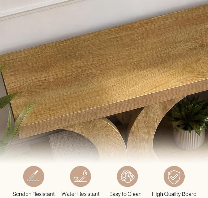 Tribesigns 70.87" Extra Long Entryway Bench, Farmhouse Entryway Bench with Shoe Storage, Wooden Seating with Curved Legs for Living Room, Bedroom, Hallway, Foyer, Easy Assembly