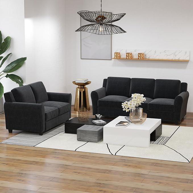 Bonzy Home 58" Loveseat Couches for Living Room, 2 Seater Modern Comfy Love Seat with Thick Cushion for Small Space Home Apartment Office Studio