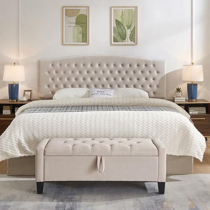 24KF Upholstered Tufted Button Velvet Wall Mounted Headboard,Comfortable Fashional Headboard King/CA King Size, 6058-K-Taupe