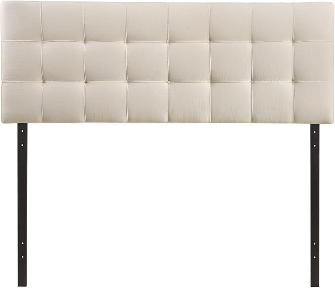 Modway Lily Tufted Linen Fabric Upholstered Queen Headboard in Ivory