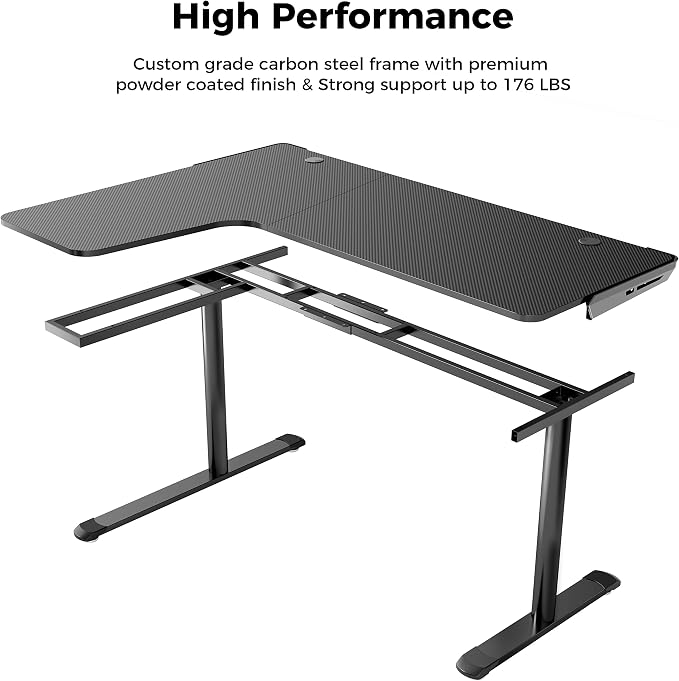 EUREKA ERGONOMIC L Shaped Gaming Desk, 60 Inch L60 Home Office Corner PC Computer Gamer Table Large Writing Workstation Gifts w Mouse Pad Cable Management, Space Saving, Easy to Assemble, Left, Black