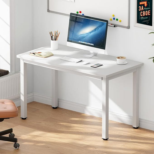 DlandHome 39 inches Small Computer Desk for Home Office Activity Table Writing Table for Small Spaces Study Table Student Laptop Desk White DND-AC3DW-100