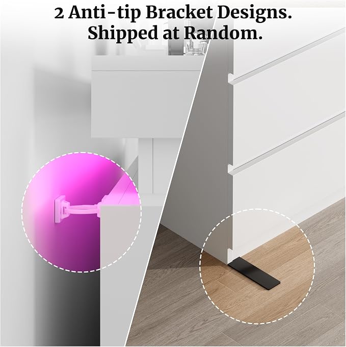 Vipbear 9 Drawer Dresser for Bedroom 63" White Dresser with LED RGB Lights | Double Modern Wood Chest of Drawers for Closet w/ Charging Station Organizer Closet Storage Cabinet TV Stand for Living Room