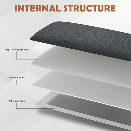 IFNOW Upholstered Wall Mounted Headboard, 3D Soundproof Wall Panels Peel and Stick for Twin Size, Reusable and Removable Tufted Bed Headboard in Black (6 Panels, 10" x 24")