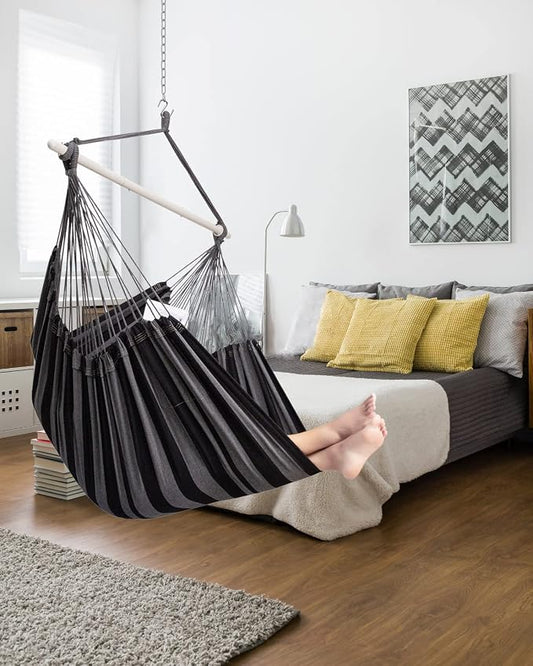 ADVOKAIR Hammock Chair Large 70.9"x47.2", 32% Bigger XXL Hanging Swing Chair with 500lbs Capacity, Heavy Duty Steel Spreader Bar, Extra Roomy Comfort for Adult Indoor Outdoor Bedroom Patio