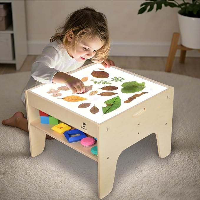 3-in-1 Versatile LED Sensory Light Table w/Storage for Kids - Preschool, Classroom & Playroom | Sensory Learning & Educational Play