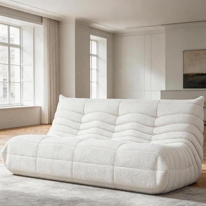 WHGBJA Bean Bag Chair for Adults with Memory Foam Couch, 3 Seater Bean Bag Sofa for Bedroom, Living Room, Reading, Gaming Floor Sofa Couch, Boneless, Comfy