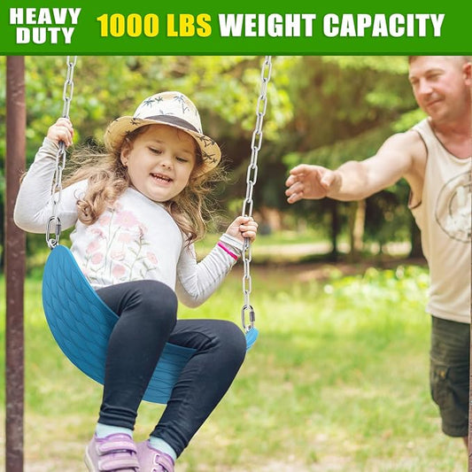 2Pcs 80" Swing Chain with Hooks Swing Set Chain 1000 LBs Capacity Coated Porch Swing Chains with Carabiners White Chains for Hanging Chair, Hammock Chairs, Swing Chairs, Heavy Bags