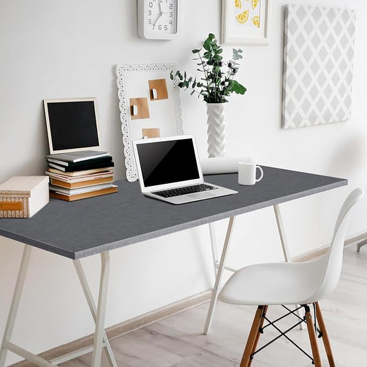 Kaboon Universal Tabletop 59.1"x23.62", Solid One-Piece Melamine Table Top, Double Desk L-Desk DIY, Home and Office Countertop, Fabric Blue