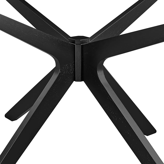 Modway Crossroads 63" Oval Wood Dining Table, Wood Veneer, Seats 6, Easy to Assemble in Black
