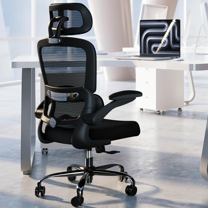 TRALT Office Chair Ergonomic Desk Chair, 330 LBS Home Mesh Office Desk Chairs with Wheels, Comfortable Gaming Chairs Black Pack of 8