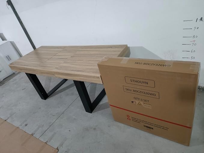 STHOUYN 63”-79” Extendable Dining Room Table Desk for 6 8 10, Modern Rustic Kitchen Expanding Table, Wooden Long Large Expandable Dining Room Conference Table for Kitchens (Natural Oak)