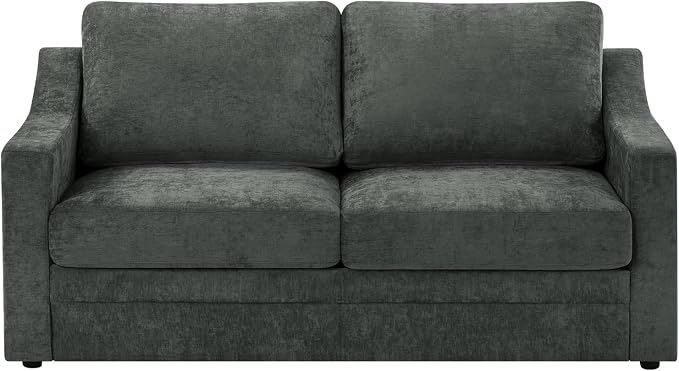 67” Chenille Loveseat Sofa w/Comfortable Back Cushions, Grey | Modern 2-Seat Couch w/Deep Seat Space, Upholstered 2 Seaters Sofa w/High Resiliency Foam for Living Room