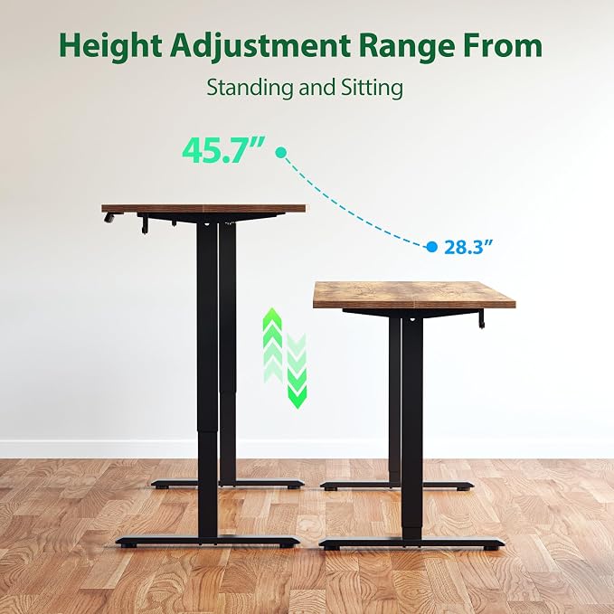 Agilestic Electric Standing Desk, 71 x 31.5 Inches Height Adjustable Desk, Sit Stand up for Work Office Home, Ergonomic Rising Computer Table with Memory Preset, Rustic Brown