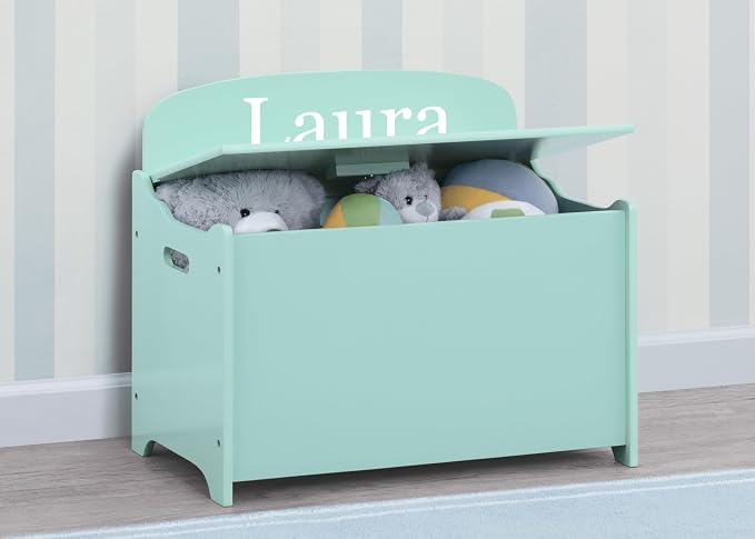 Delta Children Personalized MySize Deluxe Toy Box, Mint