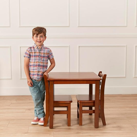 ECR4Kids 24in Square Hardwood Table with 22in Legs, Kids Furniture, Dark Walnut