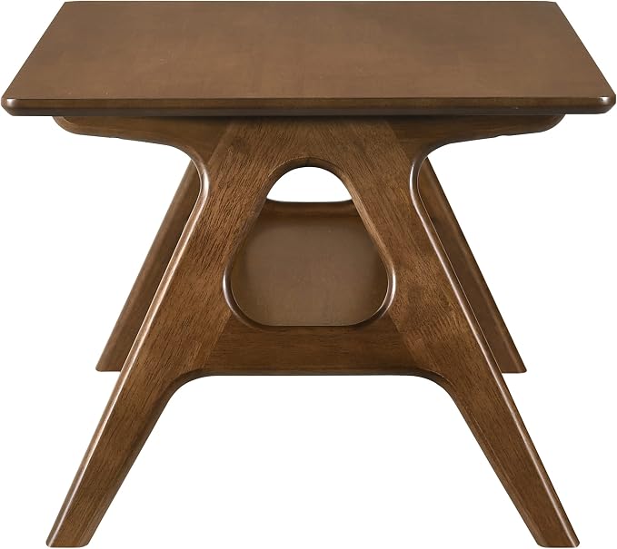 Arona Mid-Century Modern Wood Coffee Table with Shelf