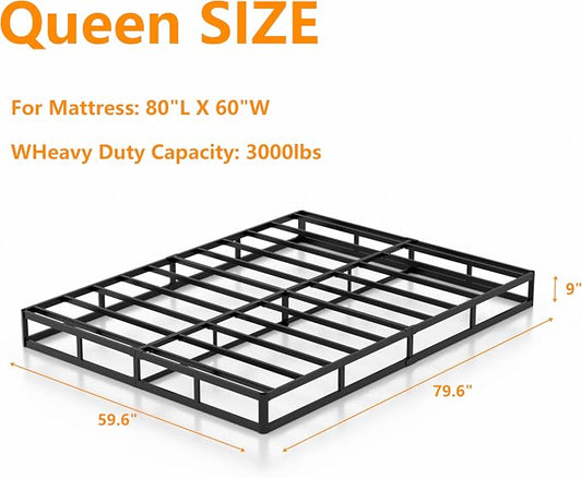 DORITRON 9 Inch Queen Box Spring, 3000lbs Heavy Duty Metal Box Spring Queen Size Bed Base Mattress Foundation, Easy Assembly, Noise Free