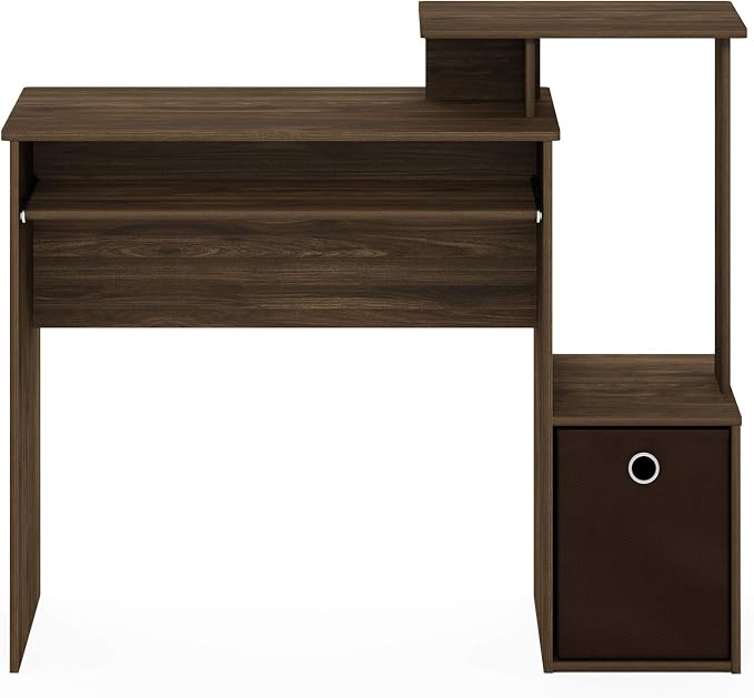 Furinno Econ Multipurpose Home Office Computer Writing Desk, Columbia Walnut/Dark Brown, 15.8"D x 39.4"W x 34.09"H