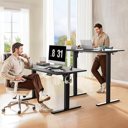 WALKINGDESK 40x24 Inches Whole Piece Electric Standing Desk, Seamless One Piece Height Adjustable Sit to Stand up Desk for Home Office, Ergonomic Computer Workstation, Black