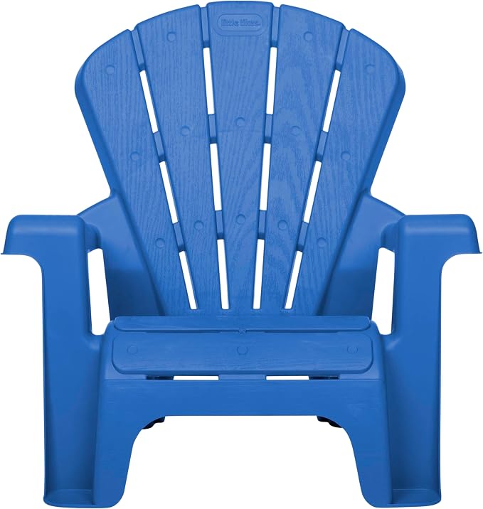 Little Tikes Kids Garden Chair 4 Pack in Blue, Outdoor Toddler Activity Adirondack Chairs for Picnic, Garden, Patio, Backyard & Beach, Outdoor Chair Set