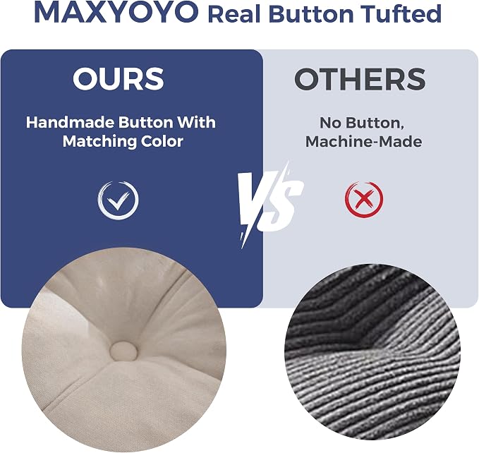 MAXYOYO 3-Seater Boneless Sofa Couch, Tufted Sofa Lounge for Living Room, Comfy Bean Bag Chair High-Density Foam Couch with Pillows, No Assembly Required