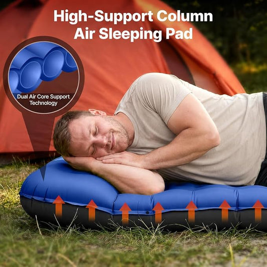 OGERY Sleeping Pad, Ultralight Inflatable Sleeping Pad for Camping with Pillow Built-in Foot Pump, 6" Extra-Thick Reinforced Camping Mattress for Hiking, Backpacking, Tent