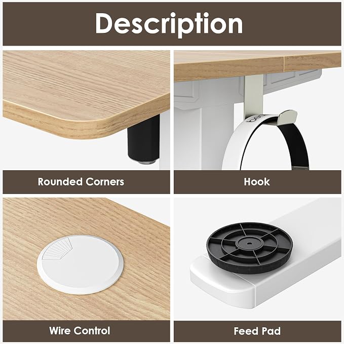 STARY Electric Standing Desk Adjustable Height Sit Stand Home Office Desk with Splice Board