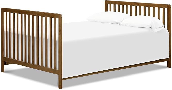 Davinci Colby Low-Profile 4-in-1 Convertible Baby Crib, Walnut | GREENGUARD Gold Certified, Converts to Toddler Bed, Daybed & Full-Size Bed, 4 Adjustable Mattress Heights - Easy to Assemble