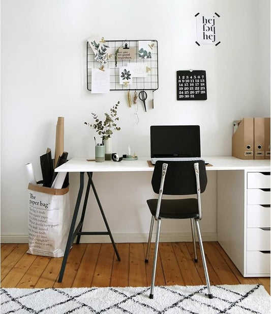 Kaboon 45.67"x23.62" White Table Top, Solid One-Piece Desktop, Reversible Melamine Countertop, Double Desks, L-Desk DIY