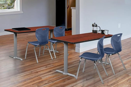 Romig Pillar 66" x 24" Training Table- Cherry/Grey Base