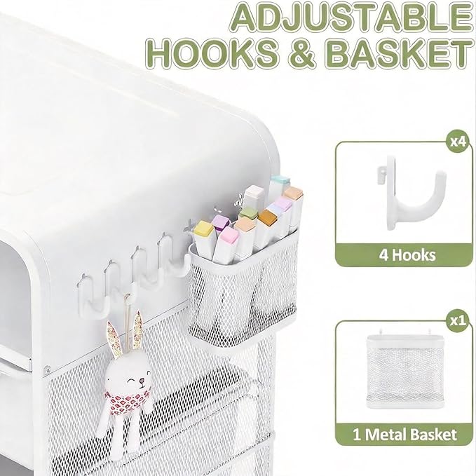 SYKIARIOL Kids Nightstand,White Night Stand,White Side Table,Bedside Table,Cute End Table with Storage Drawer for Girls boy