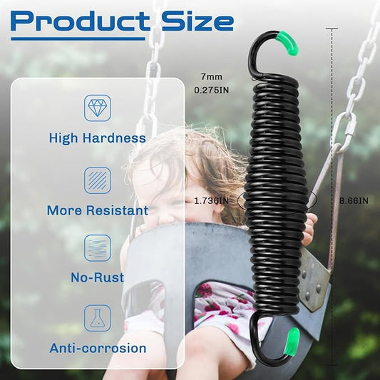 2Pack Premium Porch Swing Springs,1300lb Heavy Duty Springs, Rust Resistant Swing Springs, Spring for Swing Hammock Hanging Chair Spring for Hammock Spring,Porch Swings,Indoor Outdoor Hanging Kit