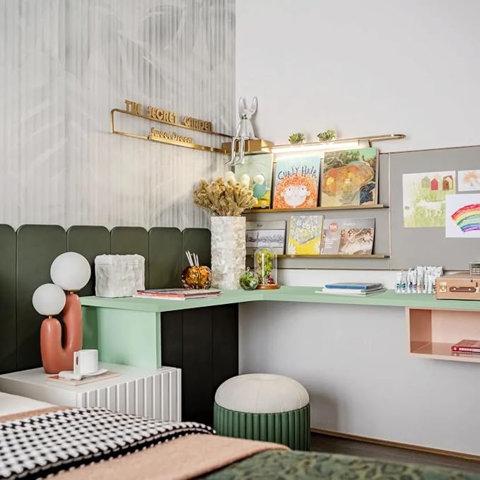Kaboon Universal Table Top 45.67"x23.62", Solid One-Piece Desktop, Reversible Melamine Countertop, Double Desks, L-Desk DIY, Pastel Green