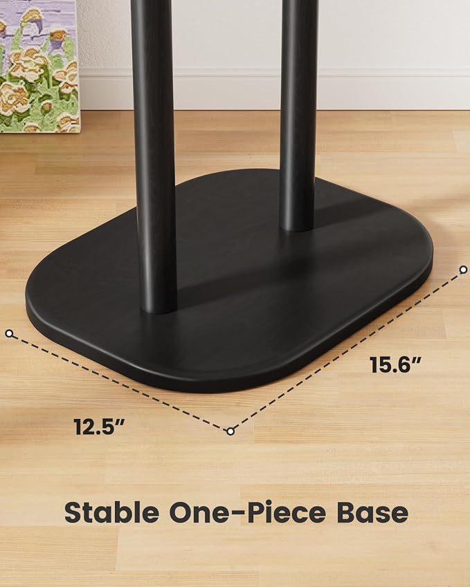 Pipishell Coat Rack, Freestanding Hall Tree with 8 Hooks & Storage Shelf, Solid Wood Base, 66.3″ Tall Coat Rack Stand for Coats, Hats, Bag in Entryway, Bedroom, Living Room, Black, PIFCR11B