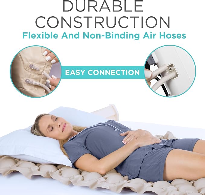 Vive Alternating Air Pressure Mattress Pad - The Original Bed Sore Prevention Solution - Hospital Topper for Bedridden Patients - Includes Waterproof, Breathable Ulcer Cushion & Whisper Quiet Pump