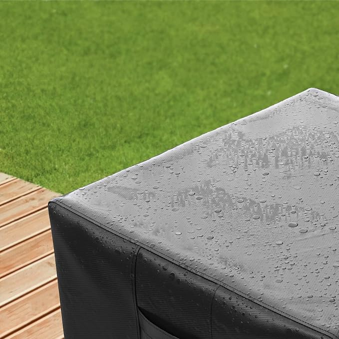 SHINESTAR Square Fire Pit Cover, Fits for 36-40 Inch Gas Fire Table, Waterproof and Windproof, 40 x 40 x 20 Inches, Black