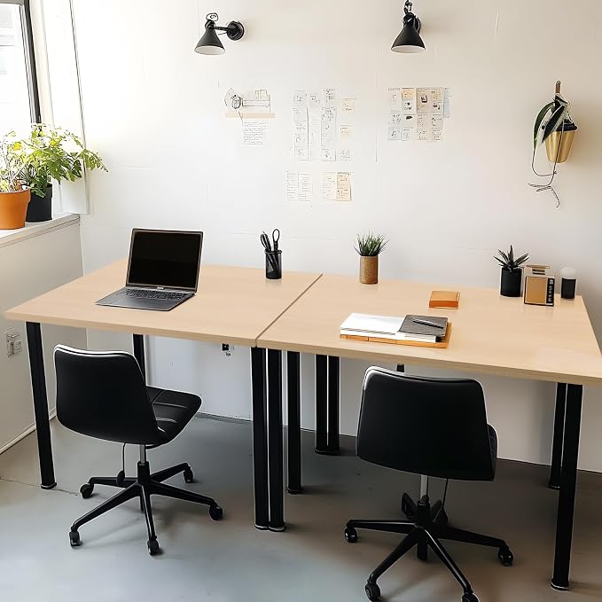 Kaboon Universal Tabletop 45"x20", Solid One-Piece Melamine Table Top, L-Desk Floating Desk DIY, Home and Office, Light Walnut